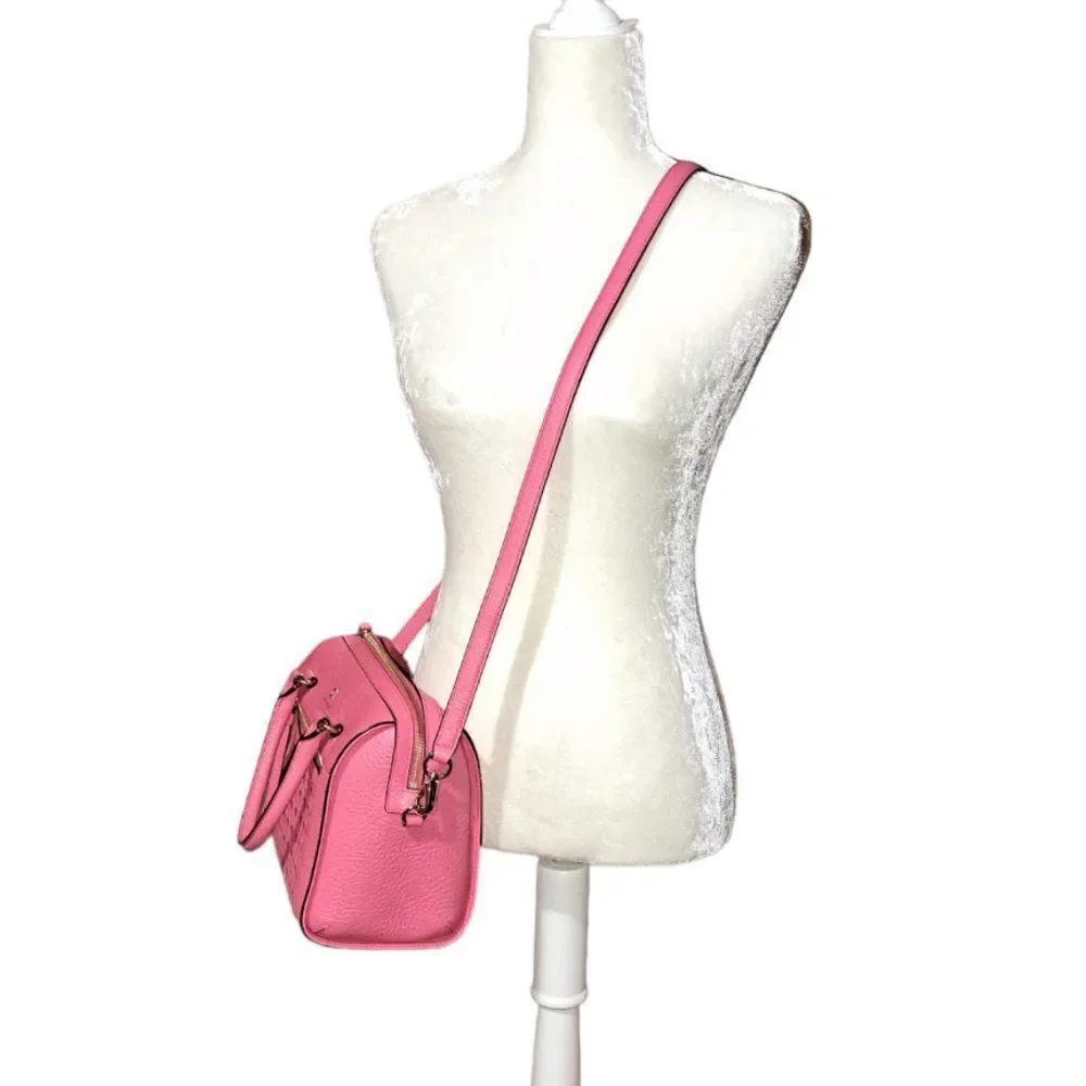 Kate Spade Women's Pink Perri Lane Bubbles Perforated Leather Delaney Purse Bag